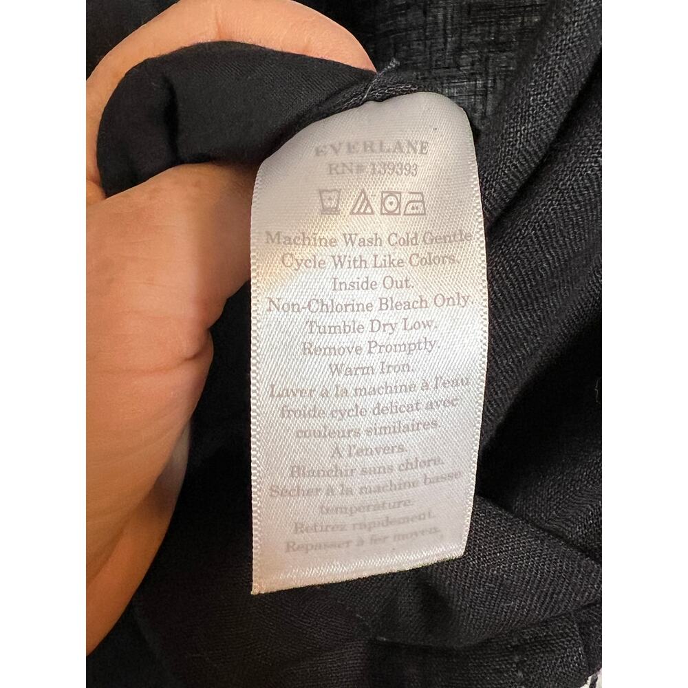 Everlane The Linen Cross-Front Jumpsuit Black Size 0 - Picture 9 of 11